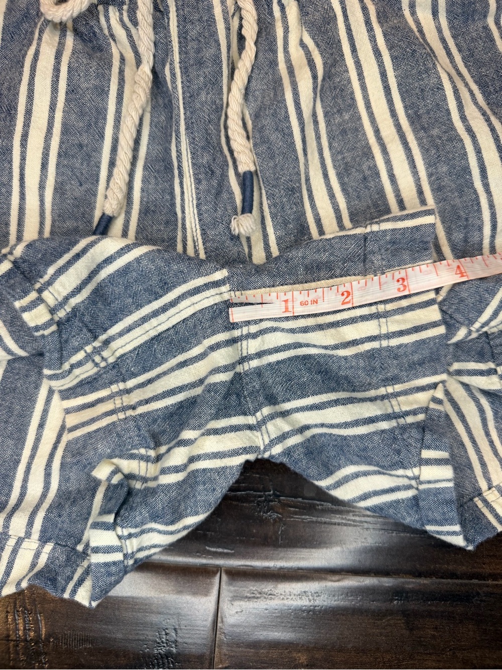 Natural Reflections Striped Drawstring Shorts (Linen & Cotton) Xsmall - Picture 6 of 11